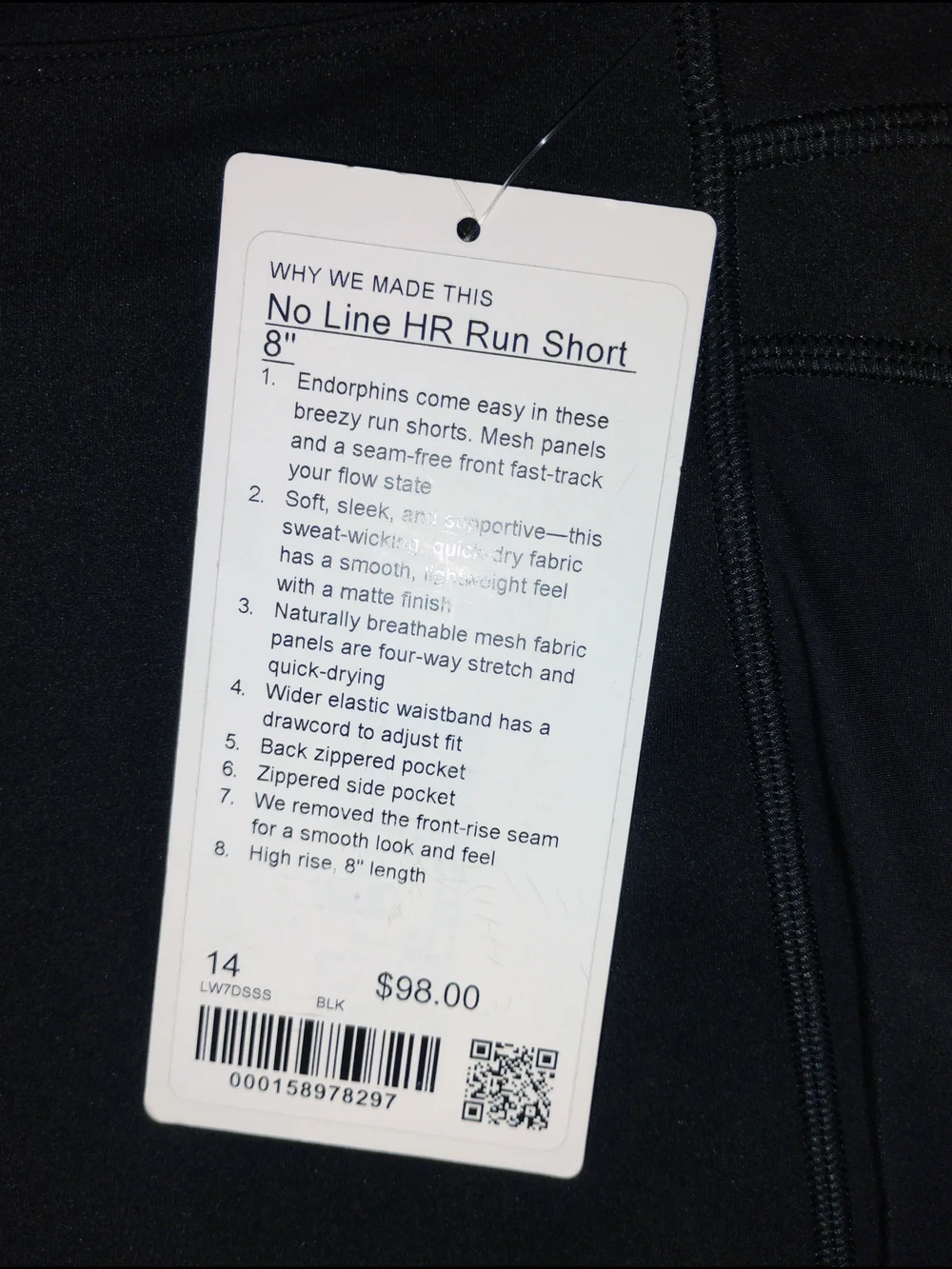 lululemon athletica Black High-Rise Bike Shorts with Zip Pocket